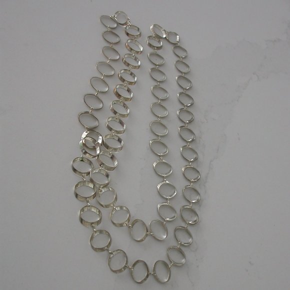 Angled Ovals Chain Necklace - Picture 2 of 3